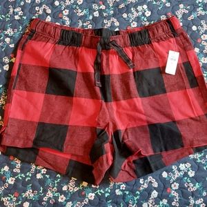 Flannel pajama shorts
